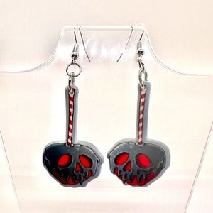 Poison Candy Apple Earrings - Snow White Earrings - Halloween Earrings